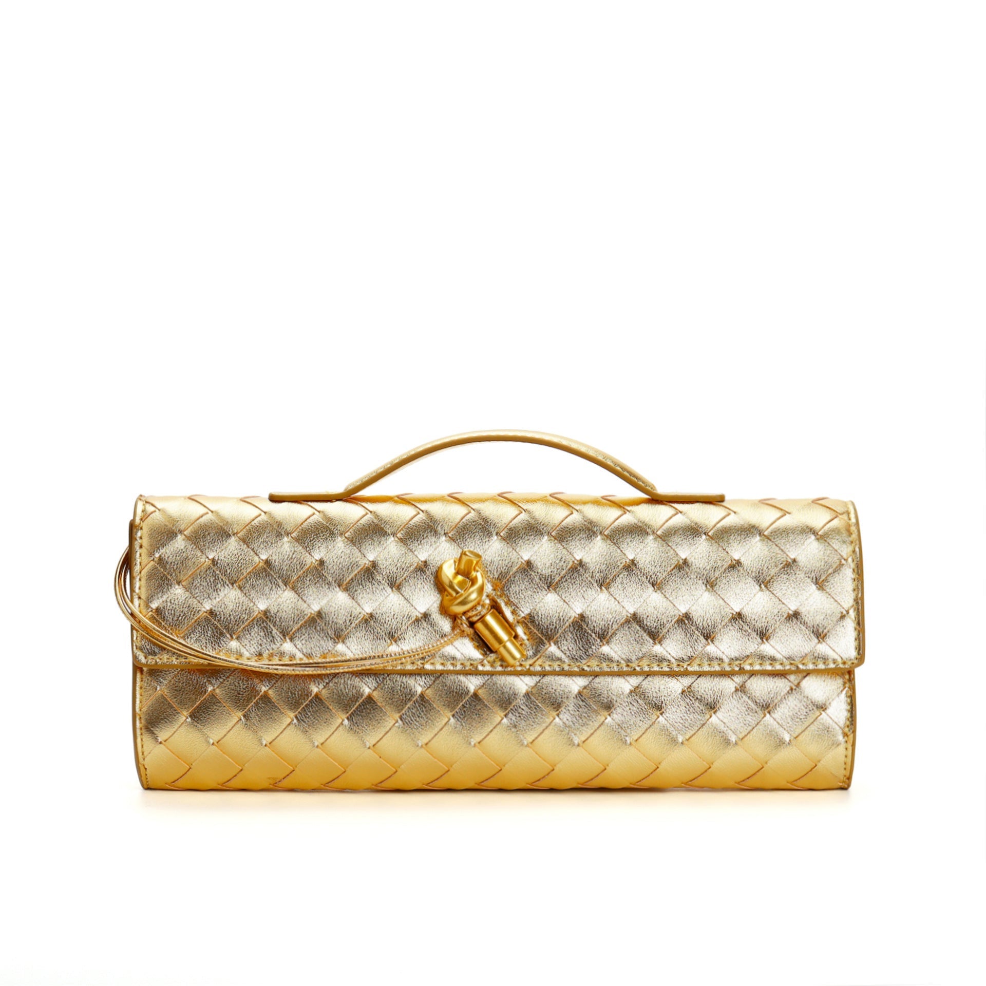 Isabella | Elegancka Woven Brązowa Torebka z Regulowanym Paskiem