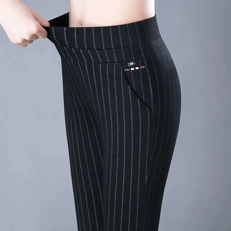 Isabella | Eleganckie Legginsy z Wysokim Stanem w Kolorze Czarnym z Fałszywą Kieszenią