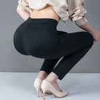Isabella | Eleganckie Legginsy z Wysokim Stanem w Kolorze Czarnym z Fałszywą Kieszenią
