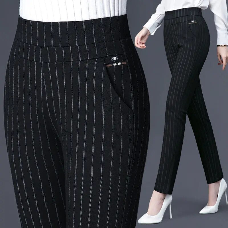 Isabella | Eleganckie Legginsy z Wysokim Stanem w Kolorze Czarnym z Fałszywą Kieszenią