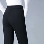 Isabella | Eleganckie Legginsy z Wysokim Stanem w Kolorze Czarnym z Fałszywą Kieszenią