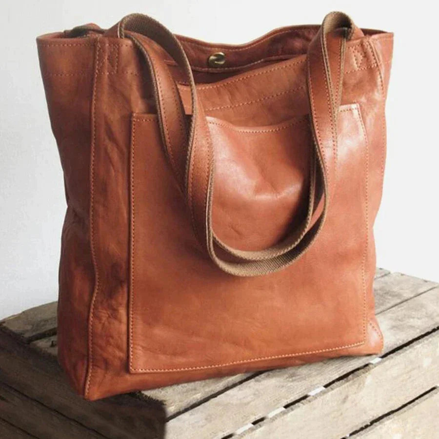 Lauren | Elegancka Czarna Skórzana Torebka z Przestronnym Wnętrzem