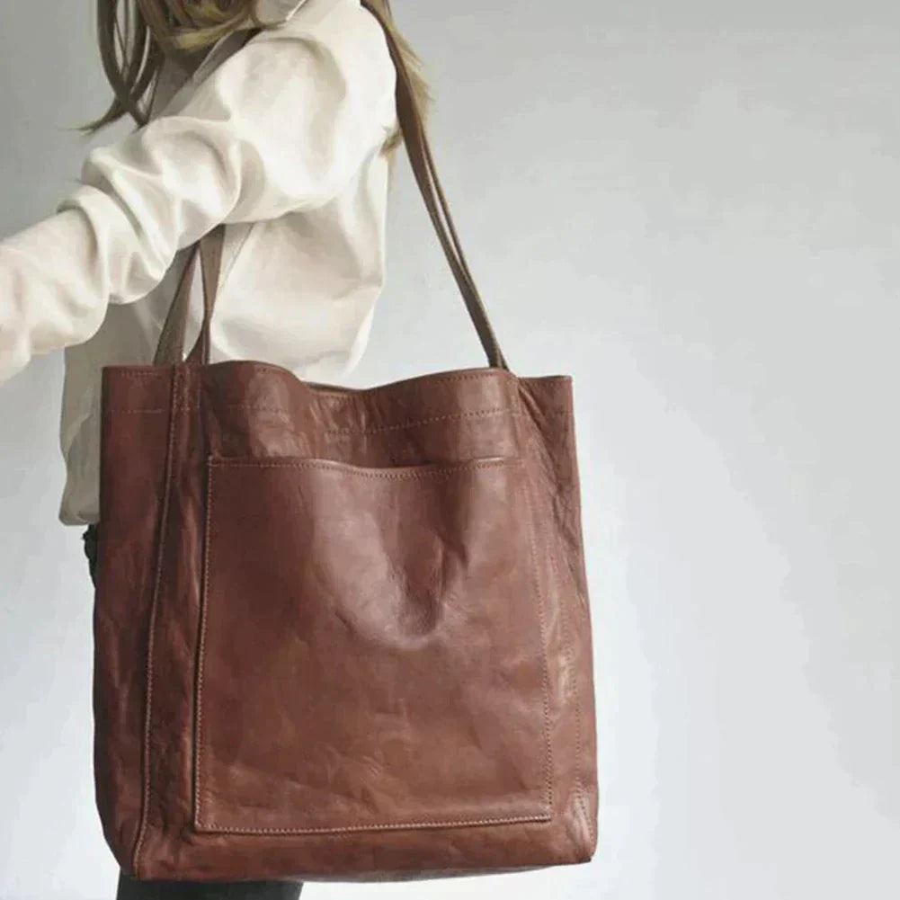 Lauren | Elegancka Czarna Skórzana Torebka z Przestronnym Wnętrzem
