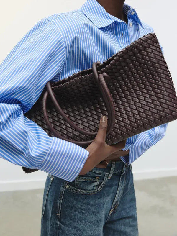 Lindsay | Elegancka torba tote o plecionym wzorze z dużą ilością miejsca