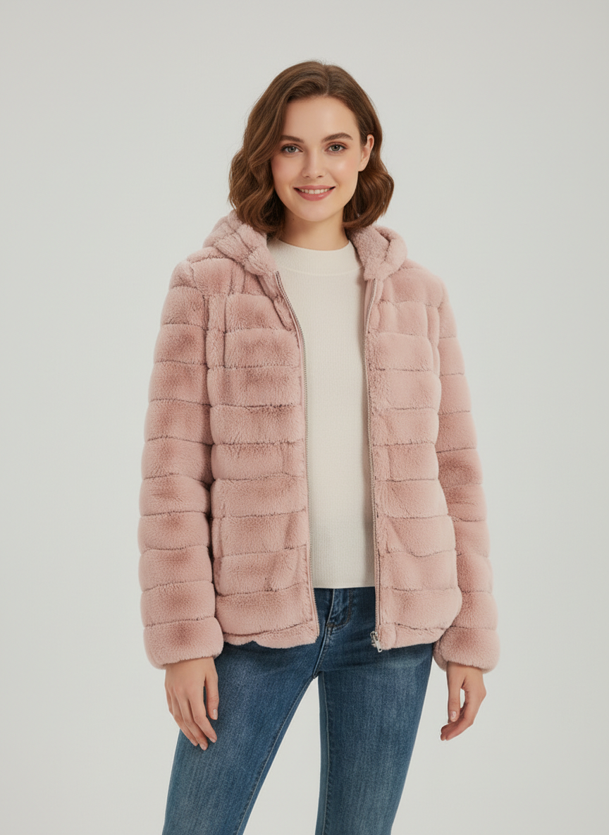 Poppy | Przytulna Pluszowa Kurtka Teddy z Zapięciem na Zamek