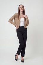 Sophia | Przytulny kardigan w kolorze khaki z otwartym przodem