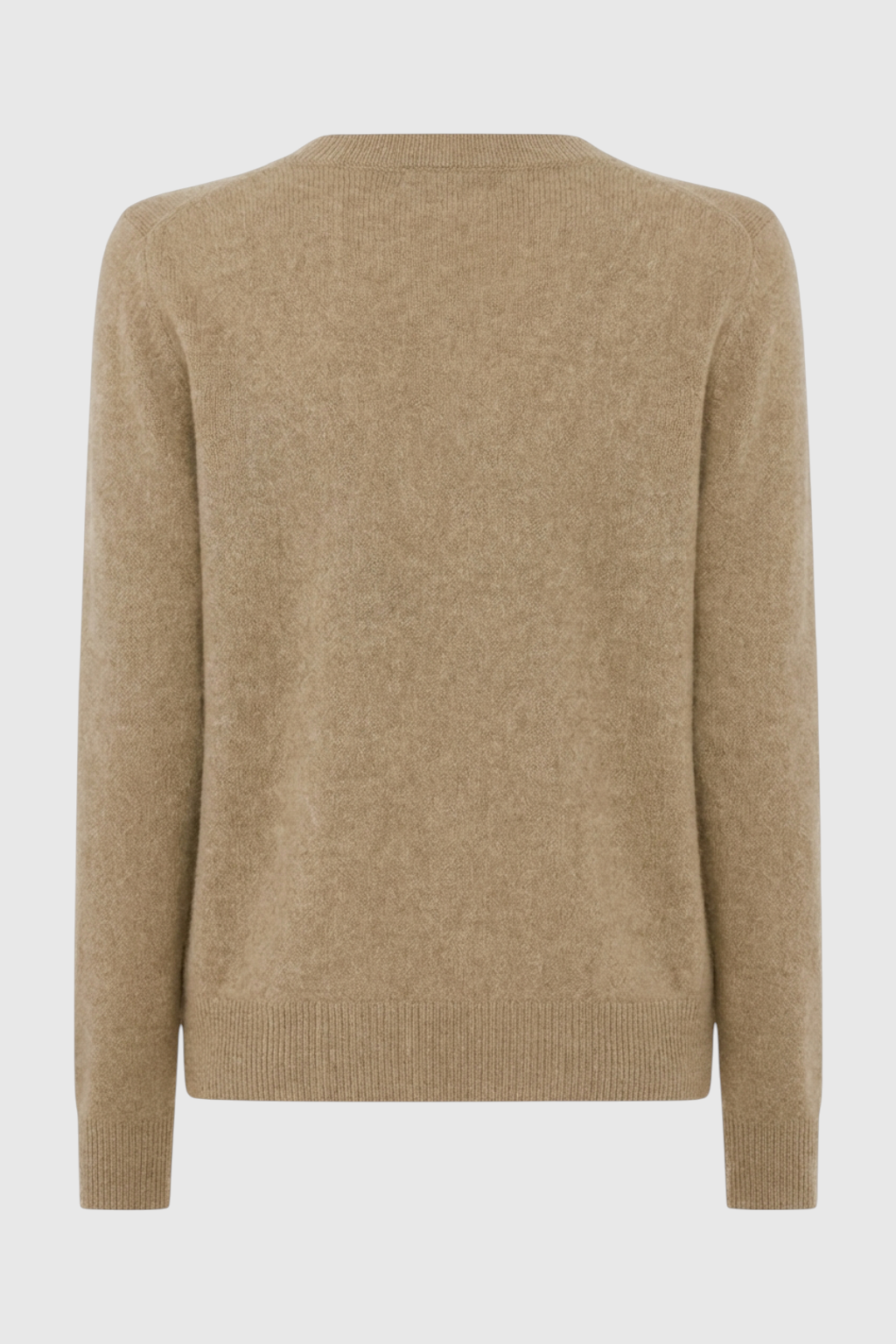 Sophia | Przytulny Khaki Sweter Dziany z Dekoltem w Serek
