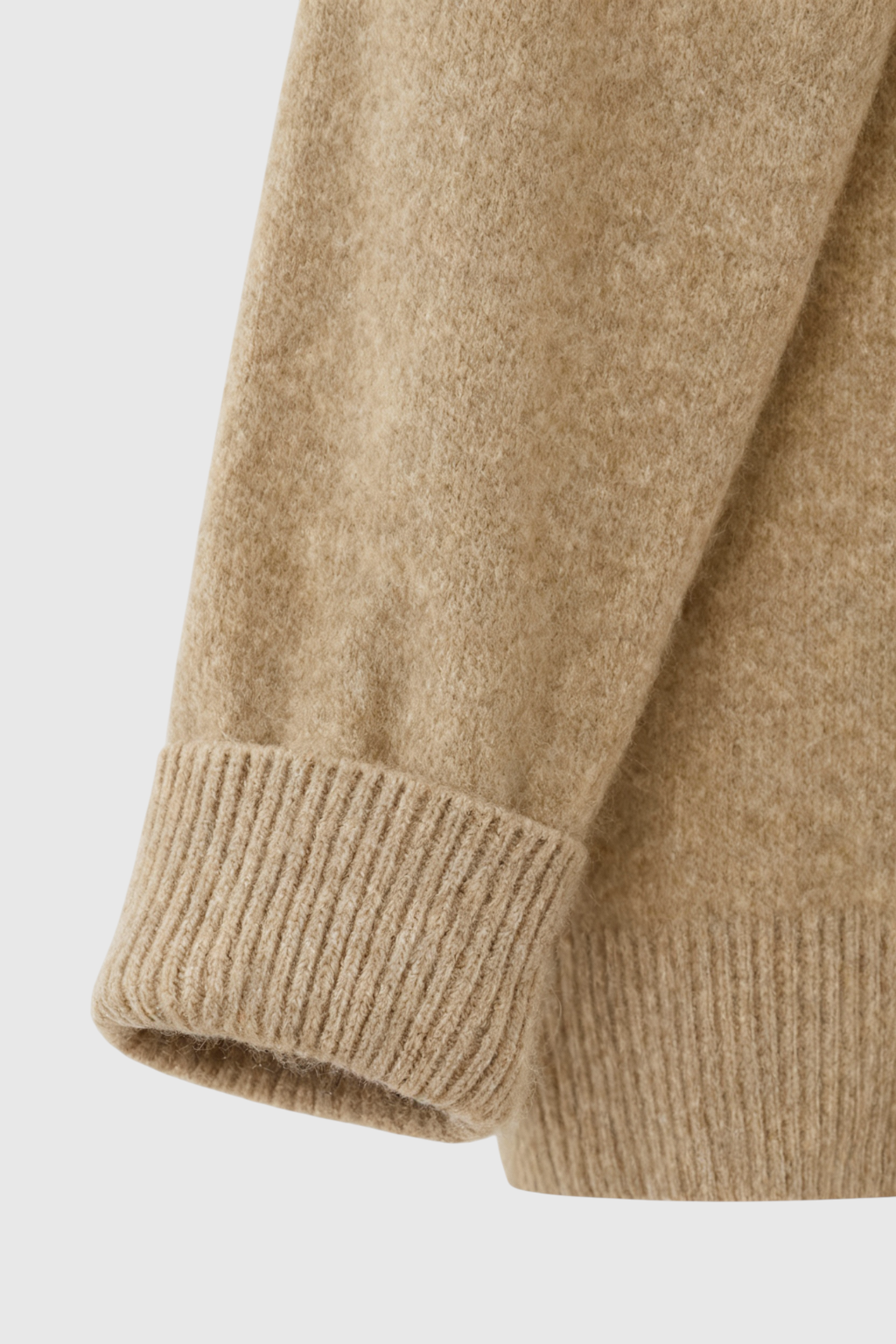 Sophia | Przytulny Khaki Sweter Dziany z Dekoltem w Serek