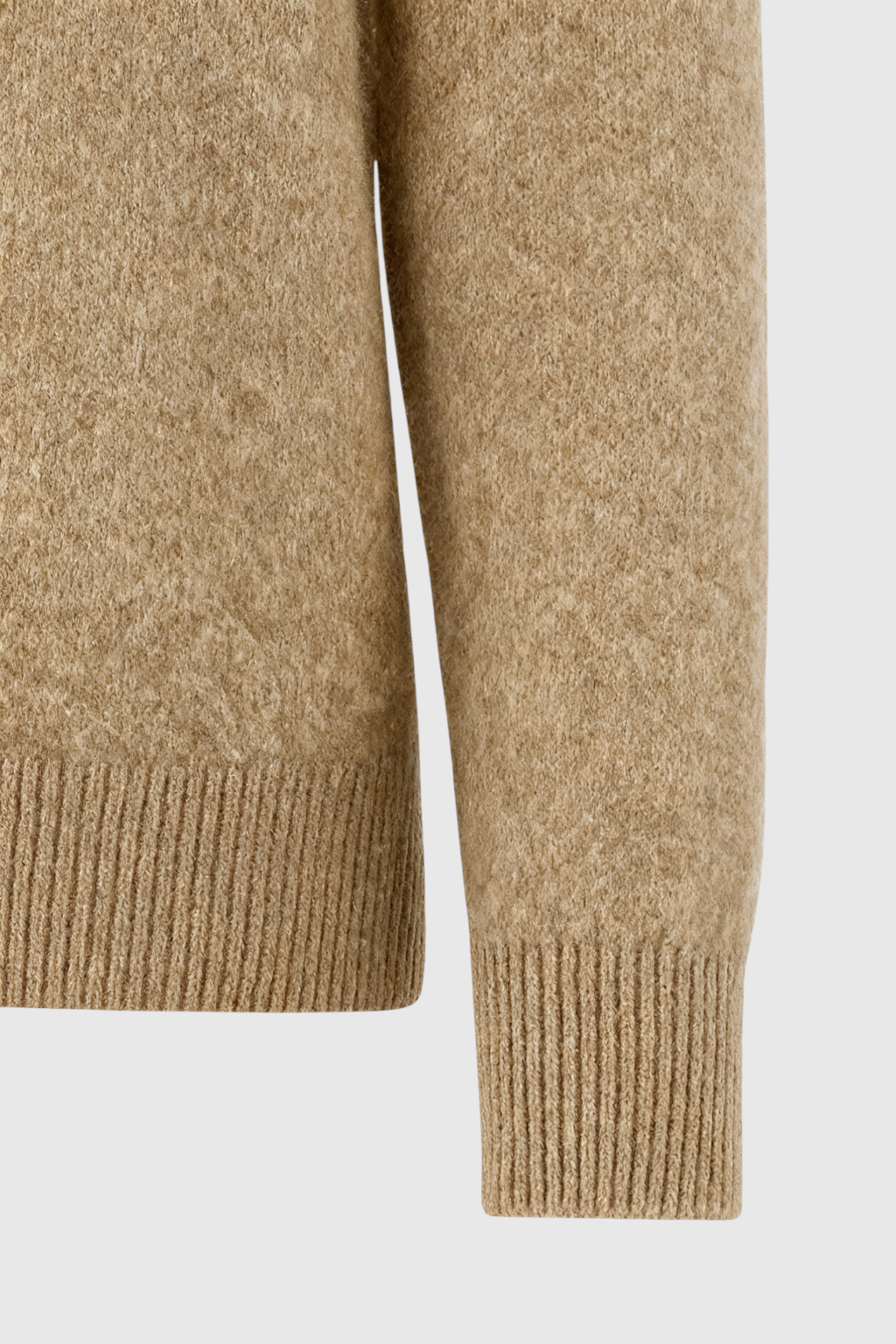 Sophia | Przytulny Khaki Sweter Dziany z Dekoltem w Serek