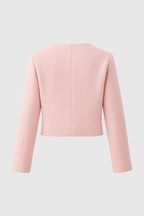 Sophia | Elegancka Krótka Różowa Kurtka o Wszechstronnym Stylu