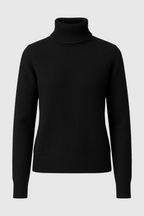 Sophia | Elegancki Czarny Sweter z Golfem Slim Fit