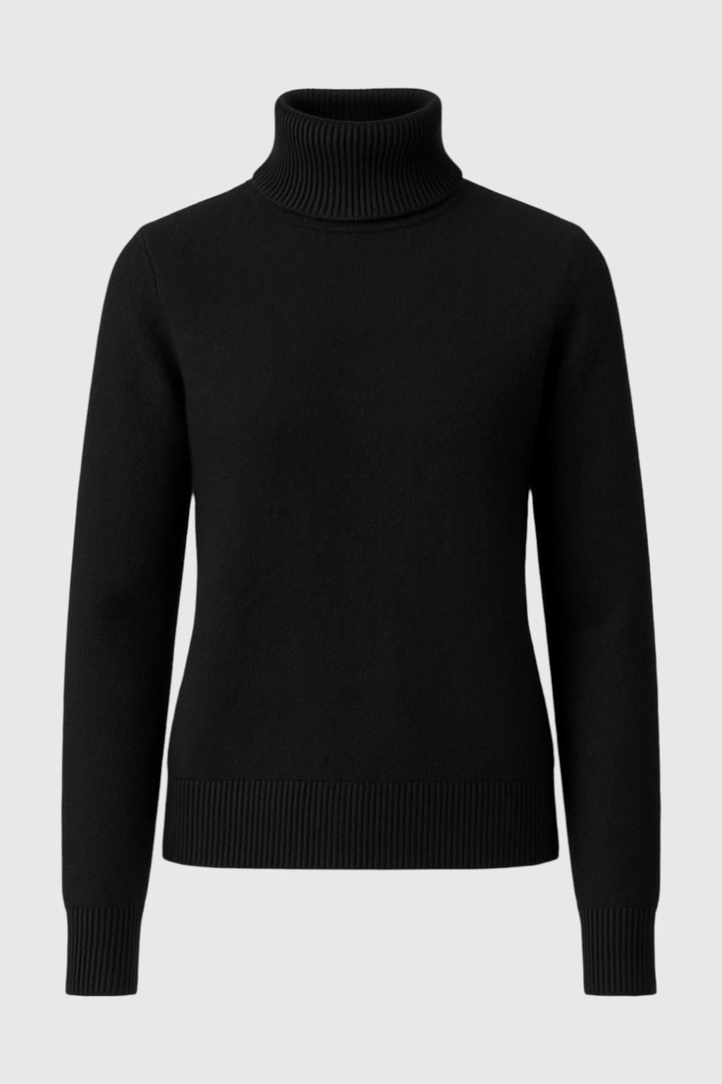 Sophia | Elegancki Czarny Sweter z Golfem Slim Fit