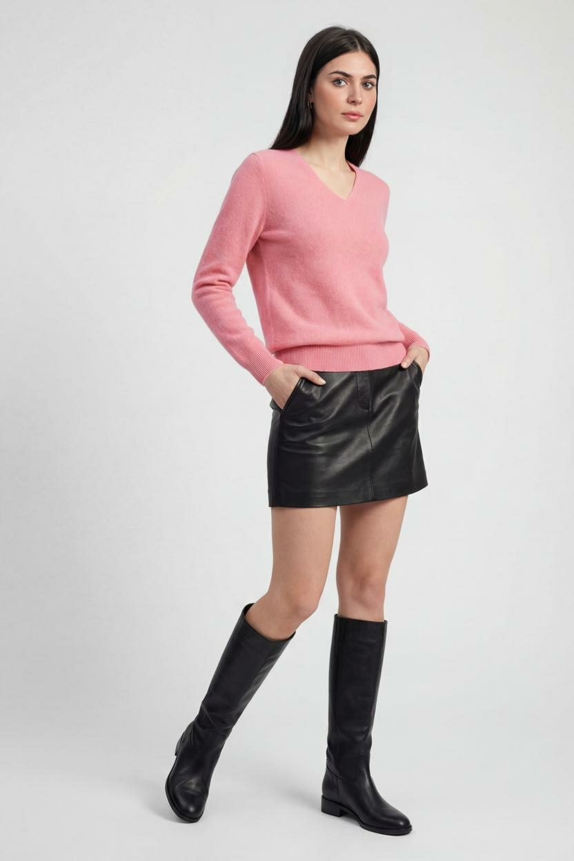 Sophia | Stylowy sweter z dekoltem w serek i długimi rękawami