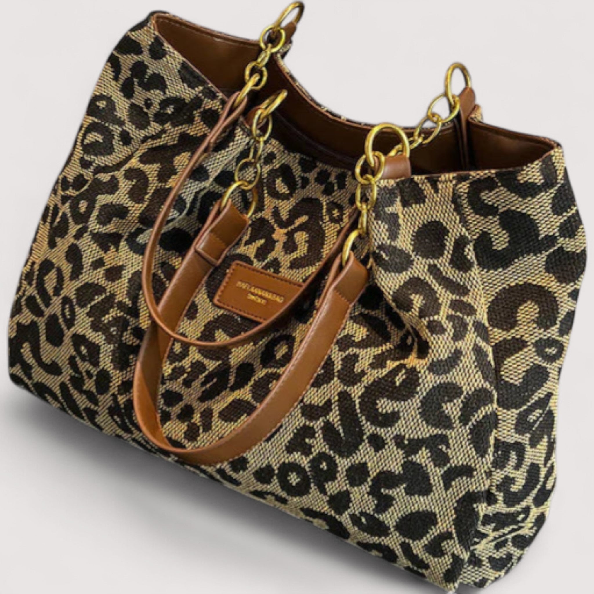 Victoria | Torba na zakupy z odważnym wzorem w panterkę