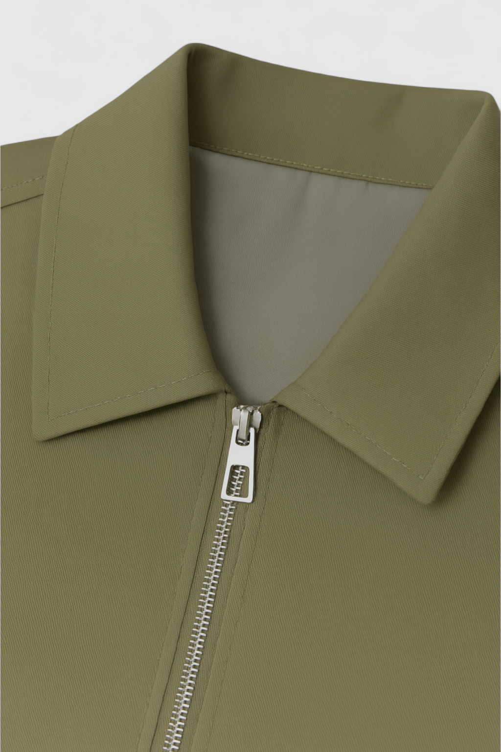 Victoria | Casual Army Green Bomber Jacket with Zipper Closure
