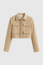 Victoria | Elegancka Krótka Kurtka Z Guzikami z Flattering Fit