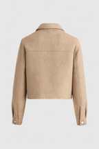 Victoria | Elegancka Khaki Kurtka Przeciwdeszczowa Damska z Kołnierzem