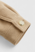 Victoria | Elegancka Khaki Kurtka Przeciwdeszczowa Damska z Kołnierzem