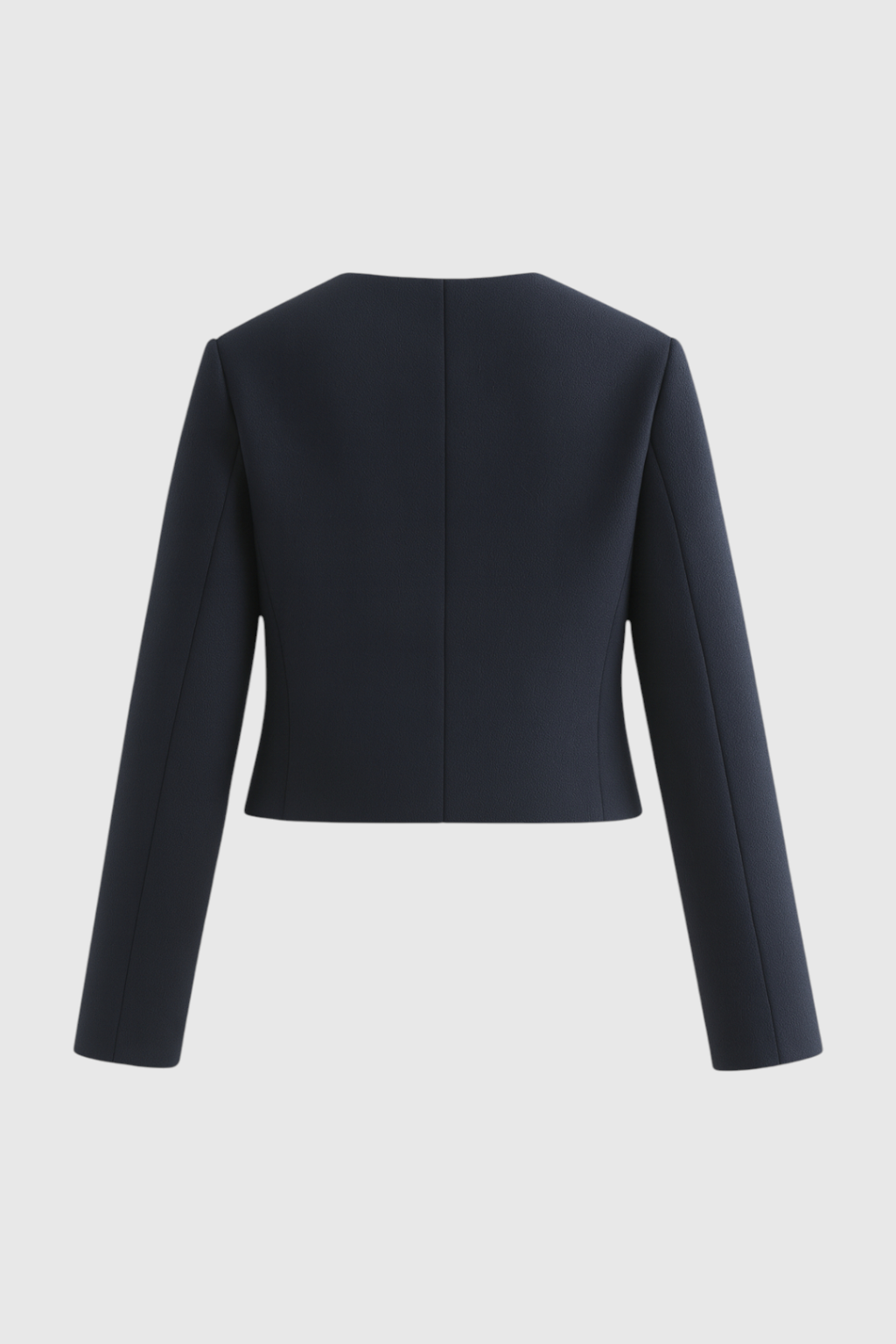 Victoria | Elegancka Krótka Kurtka w Kolorze Granatowym z Nowoczesną Sylwetką
