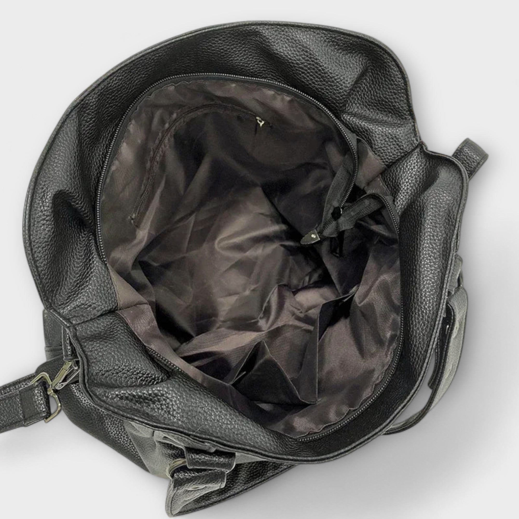 Victoria | Elegancka, strukturalna torebka hobo na ramię z podwójnymi ramiączkami