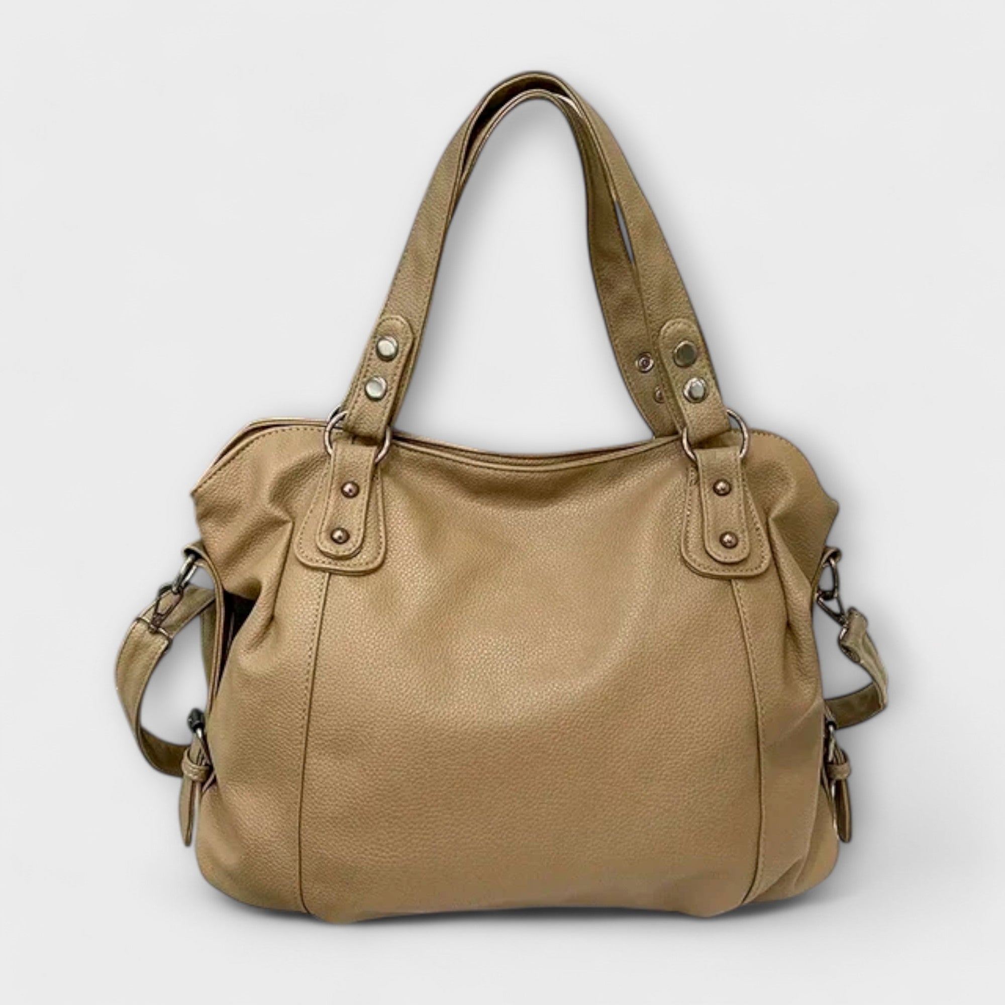 Victoria | Elegancka, strukturalna torebka hobo na ramię z podwójnymi ramiączkami