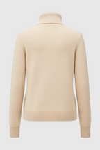 Wiktoria | Elegancki Beżowy Sweter z Golfem w Slim Fit na Zimę