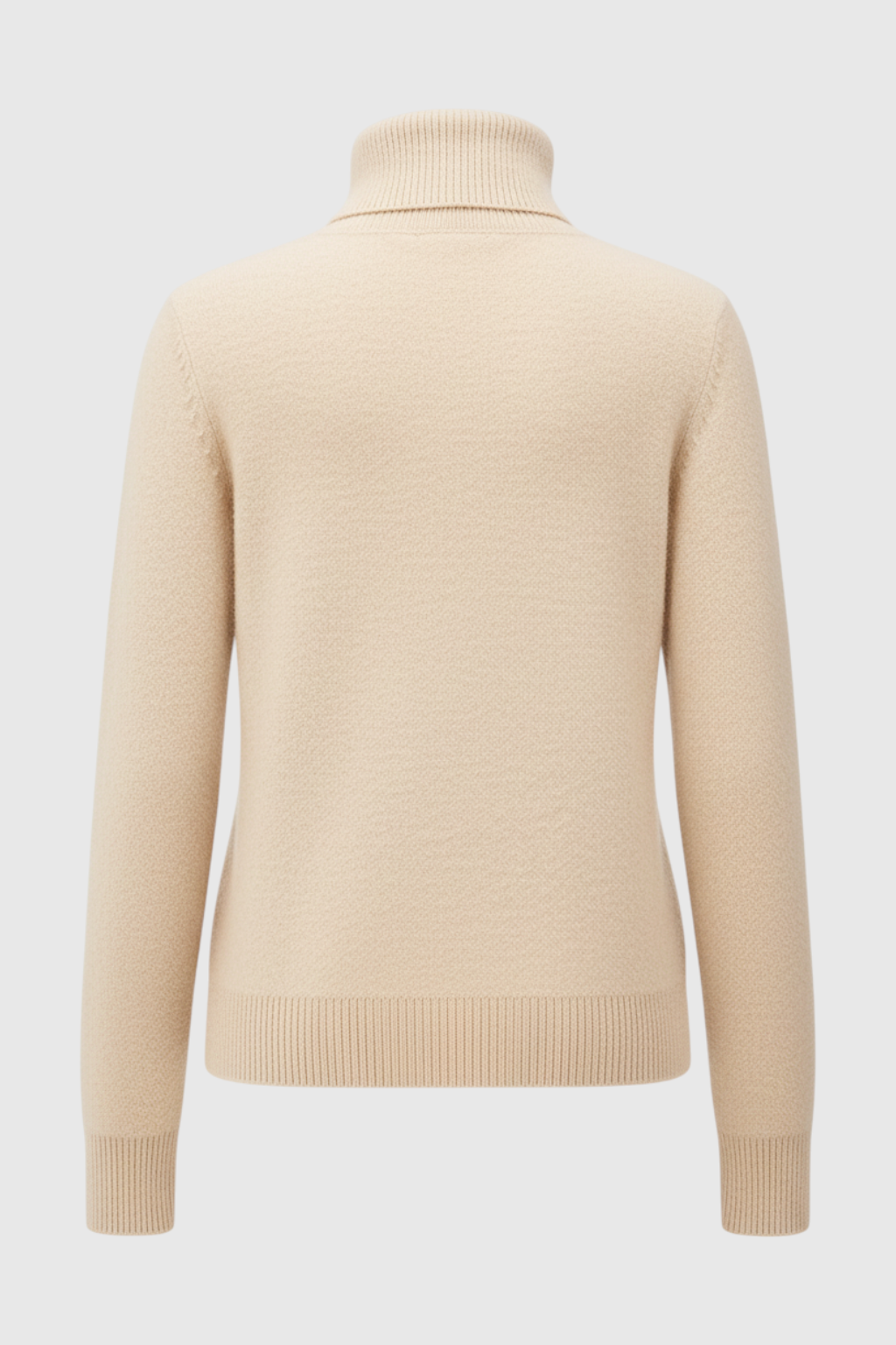 Wiktoria | Elegancki Beżowy Sweter z Golfem w Slim Fit na Zimę