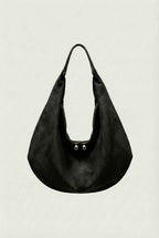 Victoria | Elegancka Czarna Torebka Hobo z Wiele Kieszeni