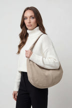 Victoria | Elegancka Czarna Torebka Hobo z Wiele Kieszeni