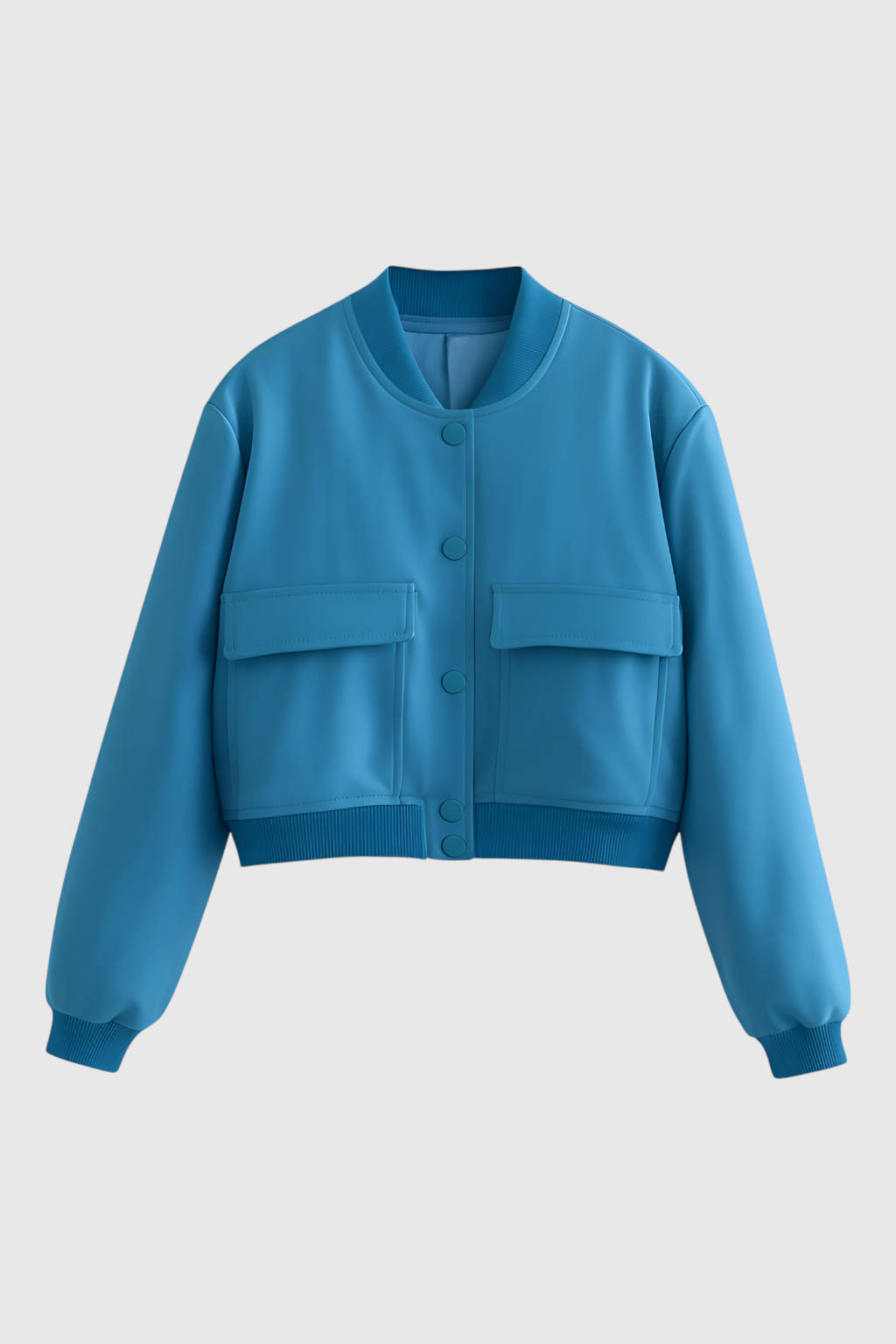 Victoria | Elegancka Niebieska Kurtka Bomber z Ponadczasowym Designem