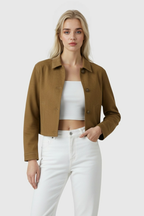 Victoria | Elegancka kurtka casual z długim rękawem i francuskim kołnierzem