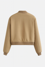 Victoria | Elegancka Khaki Kurtka Bomber z Luźnym Fasonem