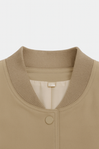 Victoria | Elegancka Khaki Kurtka Bomber z Luźnym Fasonem