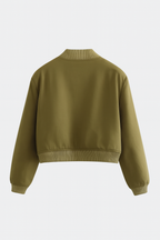 Victoria | Elegancka Zielona Kurtka Bomber z Wygodnym Fasonem