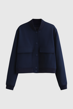 Victoria | Elegancka Granatowa Kurtka Bomber z Ponadczasowym Designem