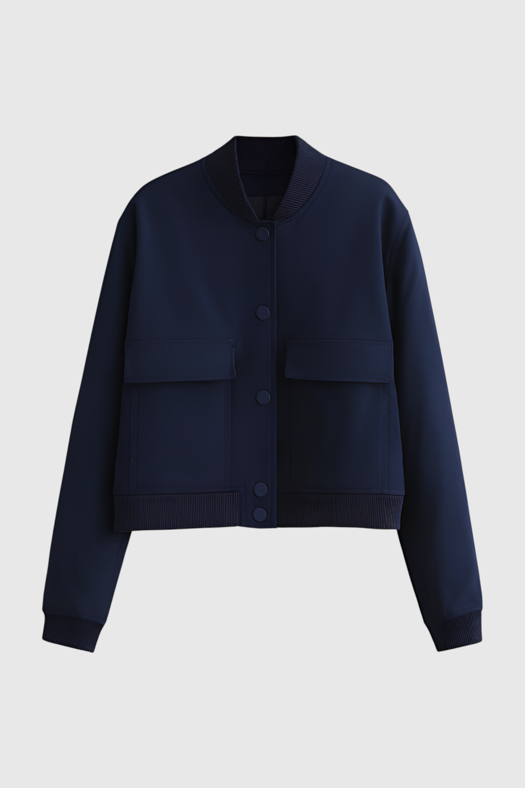 Victoria | Elegancka Granatowa Kurtka Bomber z Ponadczasowym Designem