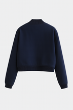 Victoria | Elegancka Granatowa Kurtka Bomber z Ponadczasowym Designem