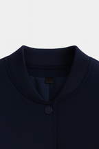 Victoria | Elegancka Granatowa Kurtka Bomber z Ponadczasowym Designem
