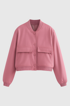Wiktoria | Elegancka Różowa Kurtka Bomber z Ponadczasowym Designem