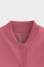 Wiktoria | Elegancka Różowa Kurtka Bomber z Ponadczasowym Designem
