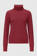 Victoria | Elegancki Sweter z Golfem w Kolorze Burgundowym