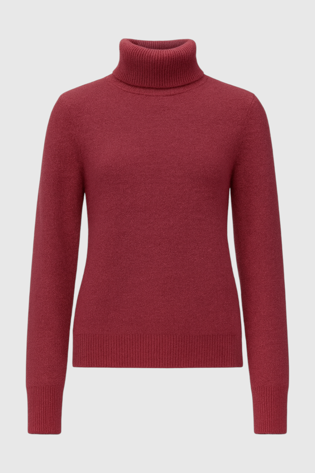 Victoria | Elegancki Sweter z Golfem w Kolorze Burgundowym