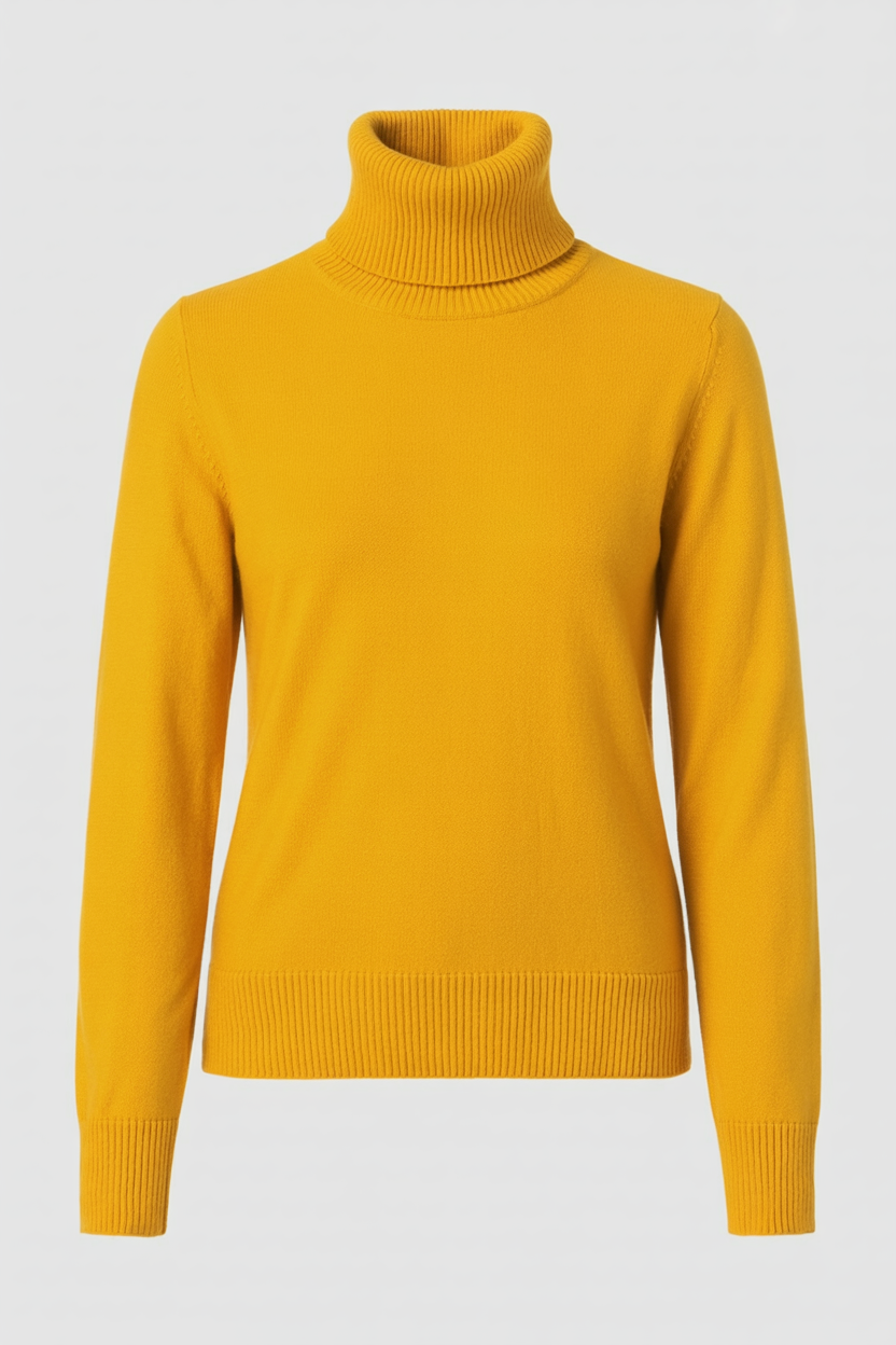 Victoria | Elegancki Sweter z Golfem w Szarym
