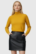 Victoria | Elegancki Sweter z Golfem w Szarym