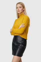 Victoria | Elegancki Sweter z Golfem w Szarym