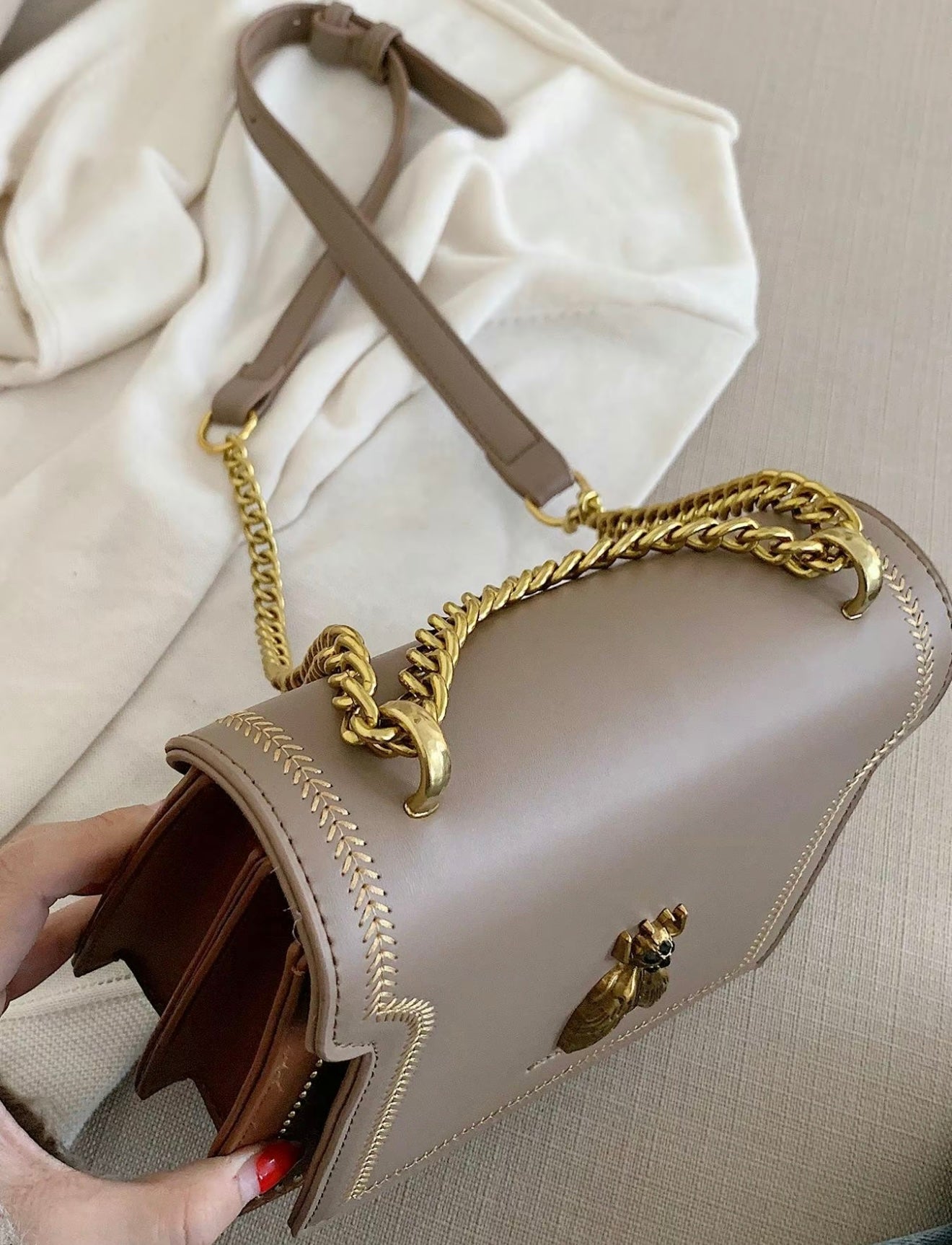 Wiktoria | Strukturalna Elegancka Torebka z Chic Detalami