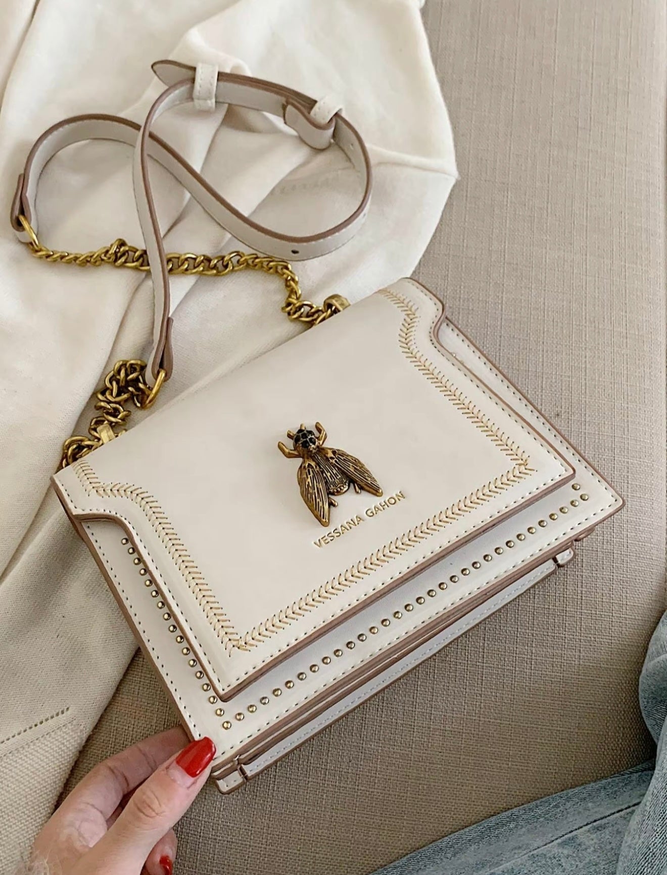 Wiktoria | Strukturalna Elegancka Torebka z Chic Detalami