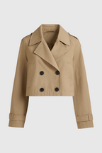 Victoria | Stylowy Khaki Kurtka Przeciwdeszczowa z Podwójnym Zapięciem