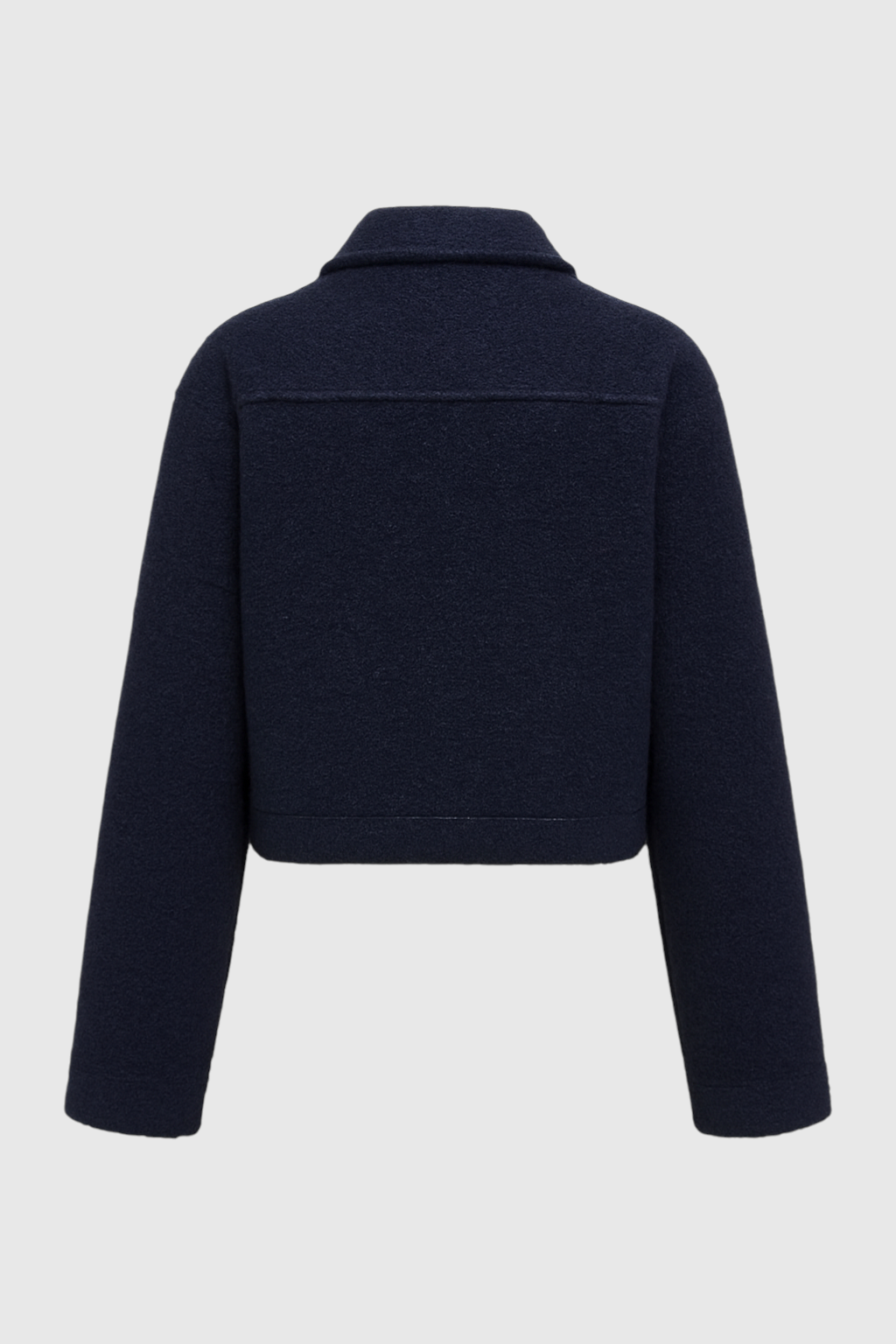 Victoria | Vintage Navy Zip Jacket z Klasycznym Kołnierzem