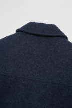 Victoria | Vintage Navy Zip Jacket z Klasycznym Kołnierzem